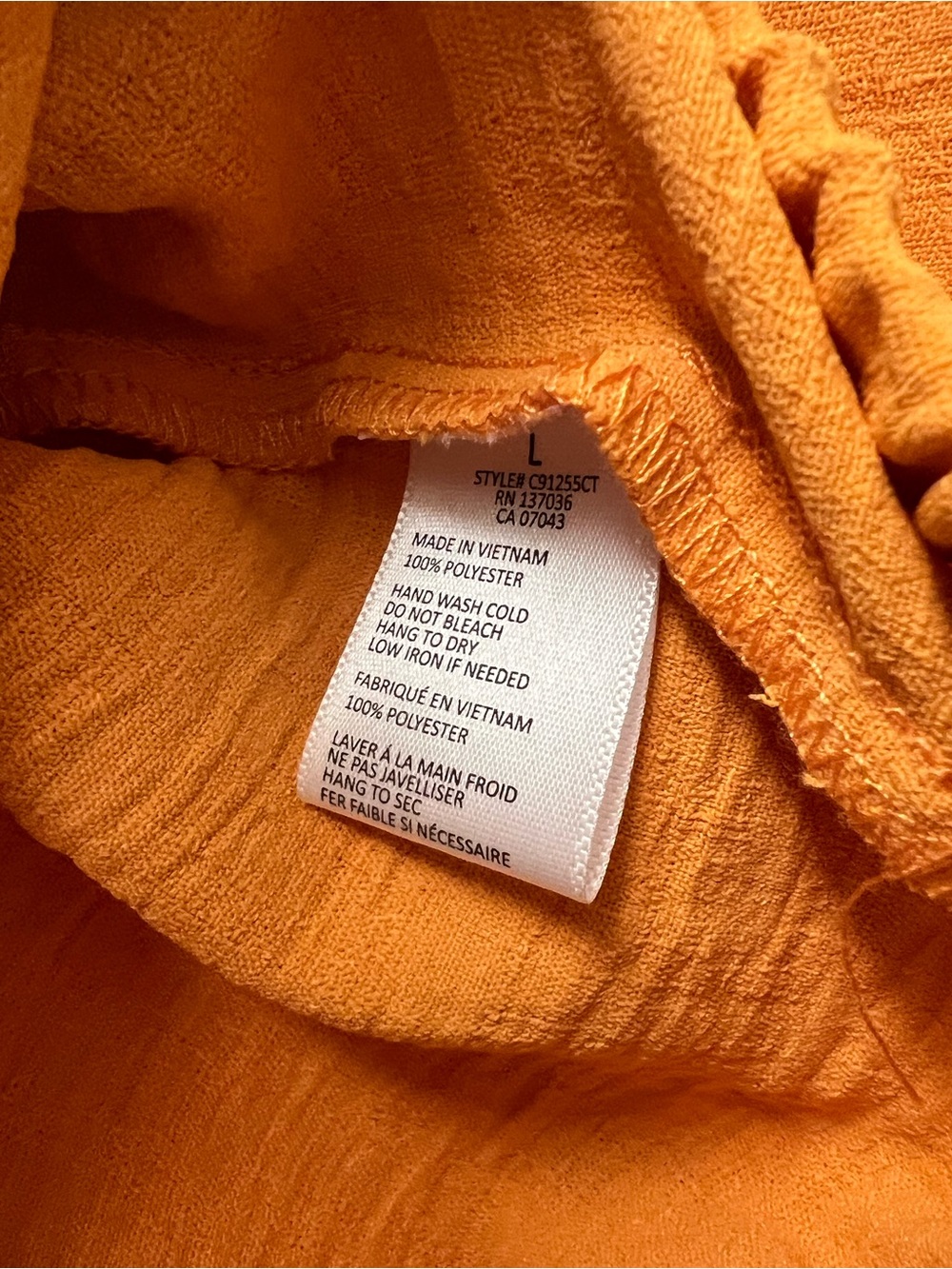 Paper Crane orange two piece crop top sleeveless shirt and wide leg pants set L - Picture 8 of 8